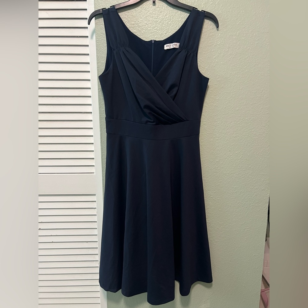 Grace Karin Dark Blue Midi Dress
